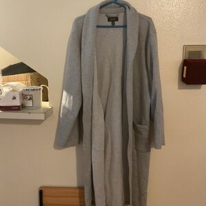 Nordstrom Gray Open-Front Cardigan Coat